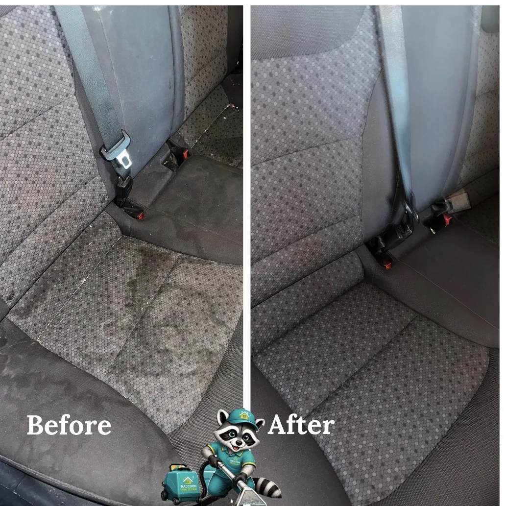 Car interior cleaning before and after