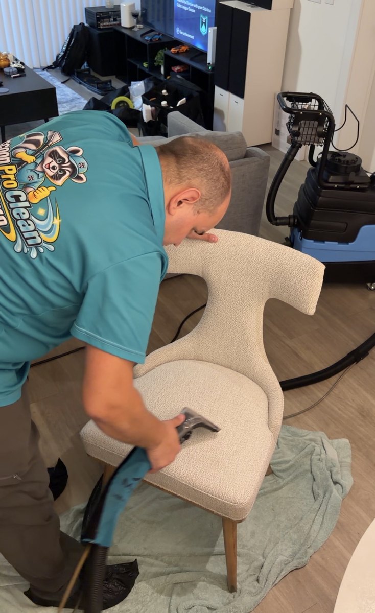 Cleaning a dining chair